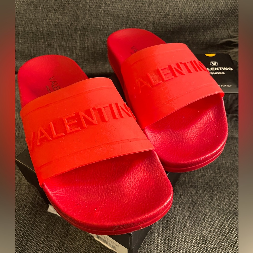 Valentino Pool Slides Red